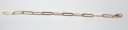 4001F/7 7IN 14/20 Yellow Gold Filled Paperclip Chain Bracelet