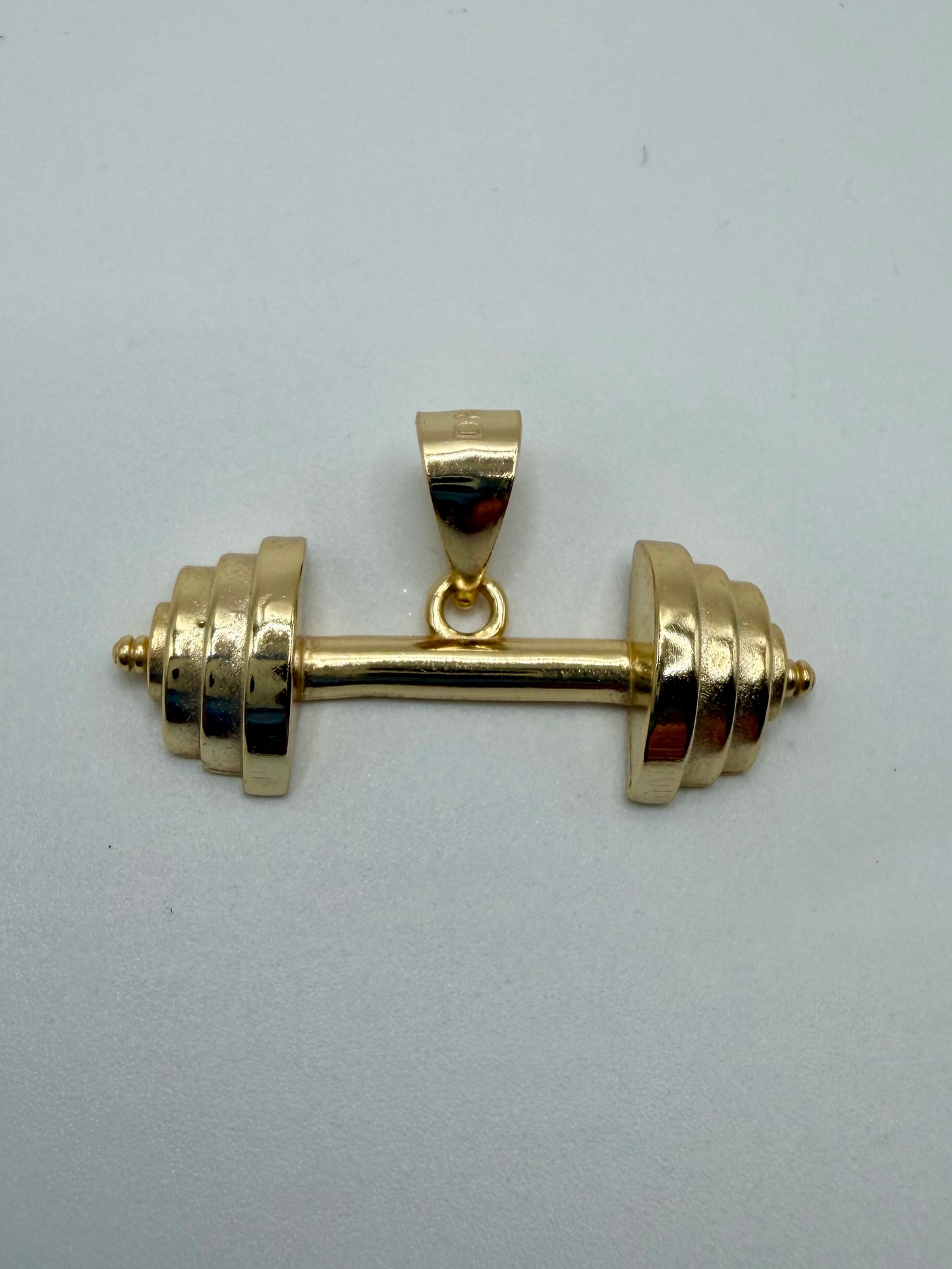Gold Plated Sterling Silver Dumbbell Pendant