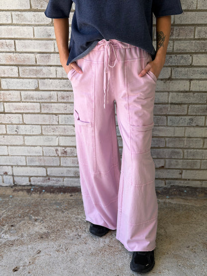 EB50523 Easel Prizm Pink Wide Leg Ginny Pant