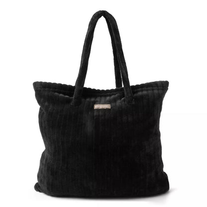 HMOB-BL Hello Mello On My Way Tote Throw Plush Blanket Black
