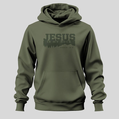 HPS5427 Kerusso Men's Jesus Is My Rock Hoodie Green 0