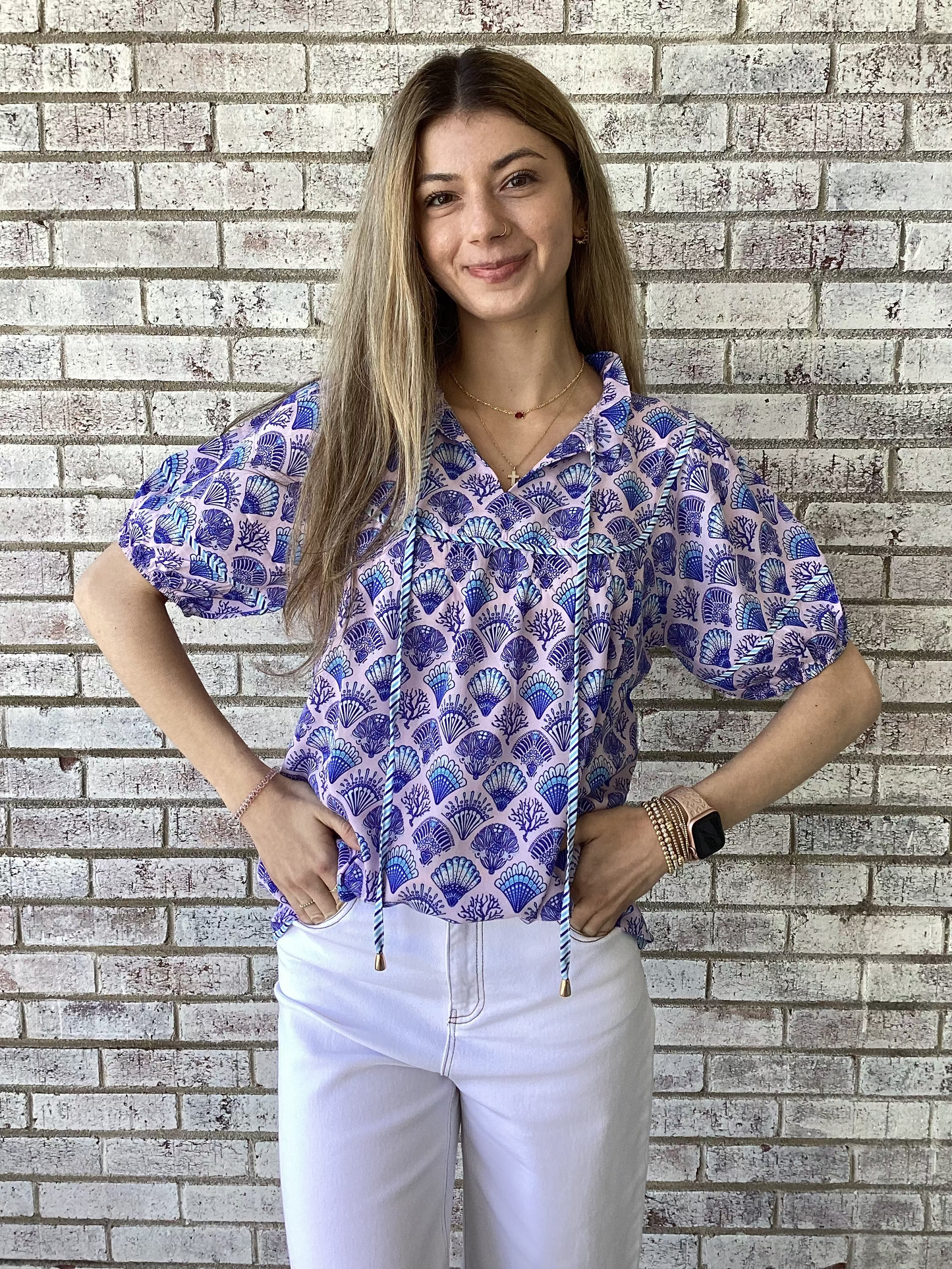 PP-0126-TOP-PRIM Simply Southern Seashell Prim Contrast Top