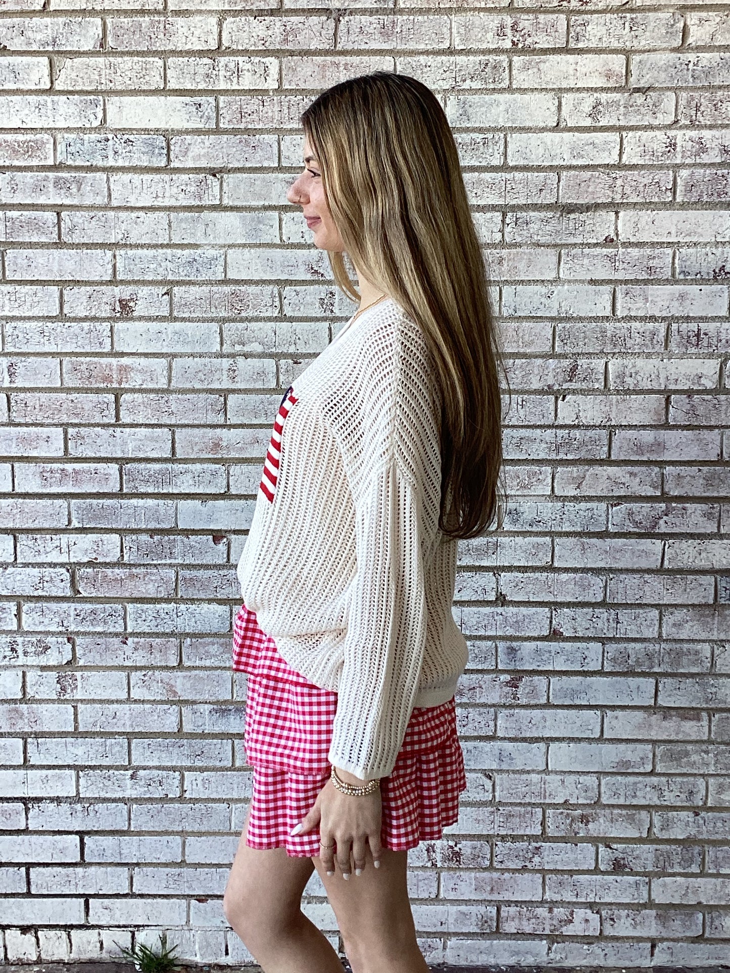 PP-0126-SWTR-FLAG Simply Southern Knit Cream Sweater