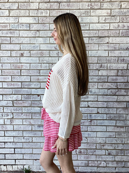PP-0126-SWTR-FLAG Simply Southern Knit Cream Sweater