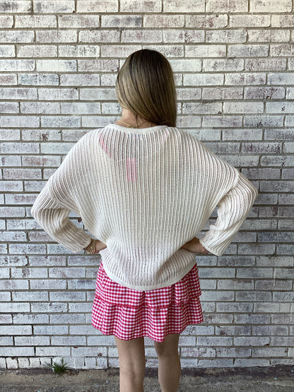 PP-0126-SWTR-FLAG Simply Southern Knit Cream Sweater