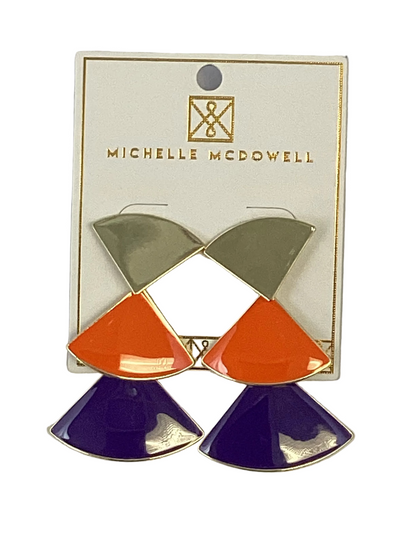 62519 Michelle McDowell Rita Purple and Orange Earrings