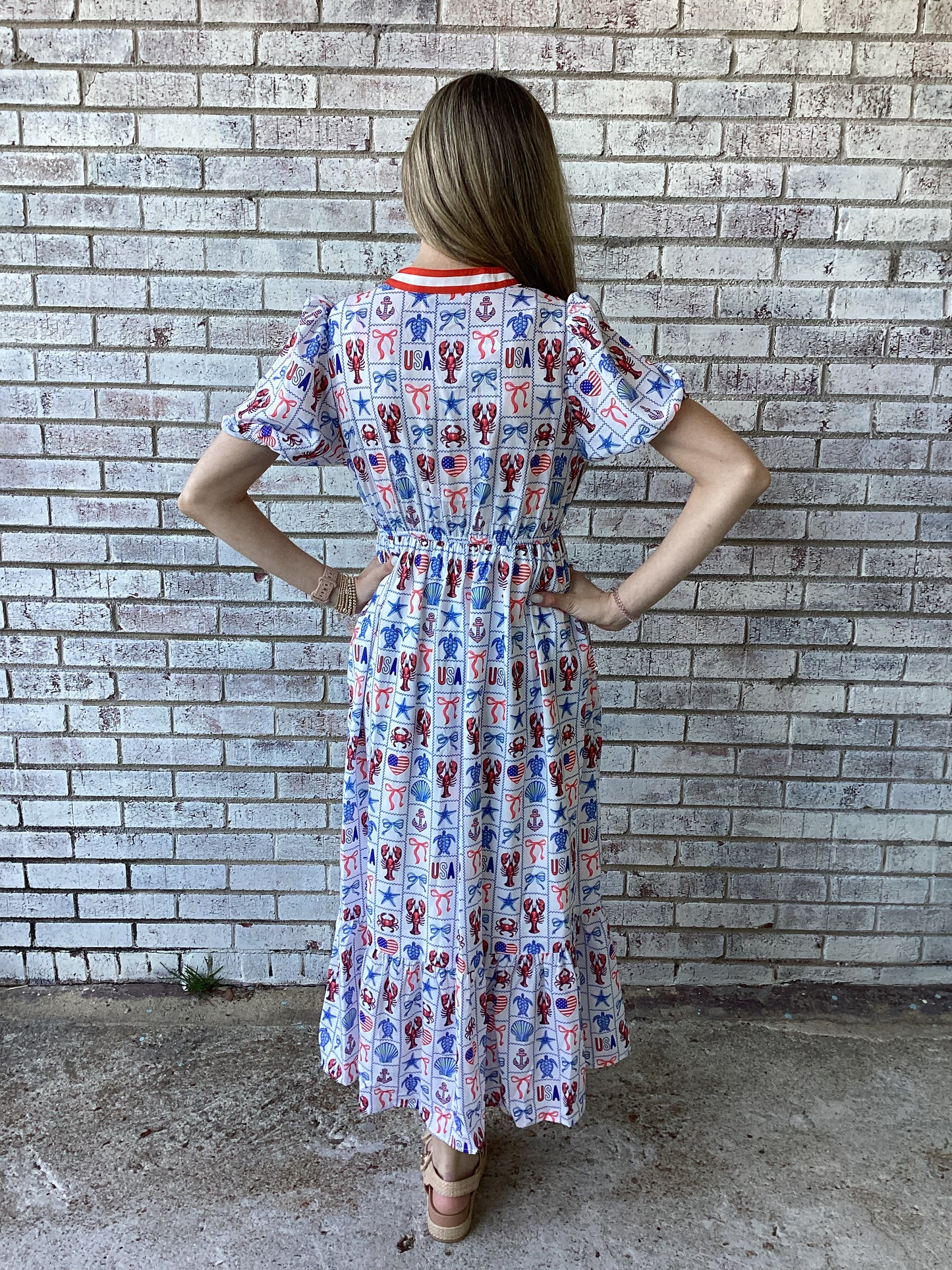 PP-0126-DRS-AMRCA-YNK-LBPTC Simply Southern America Lobster Dress