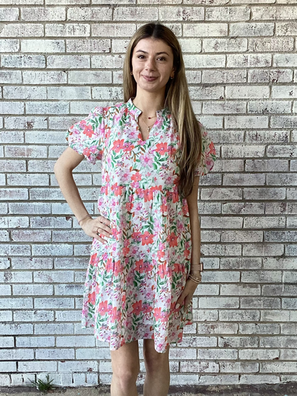 9467E Grace & Emma Water Color Floral Dress