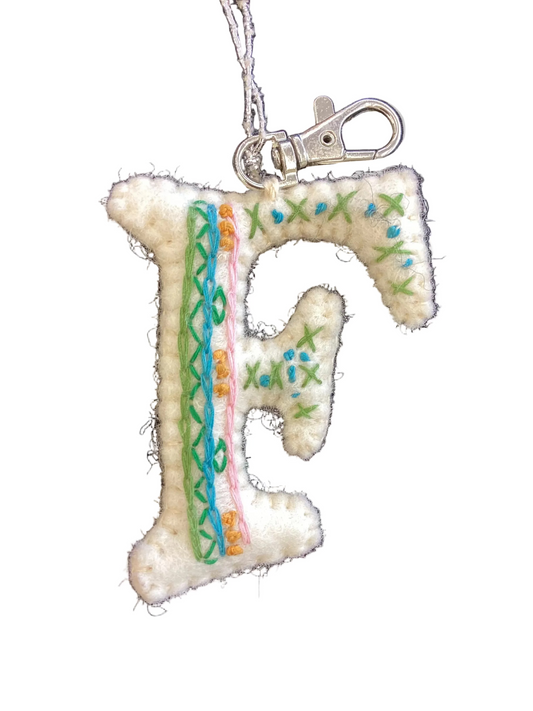 ME190227 Ganz Stitched Pattern Monogram Key Fobs 0