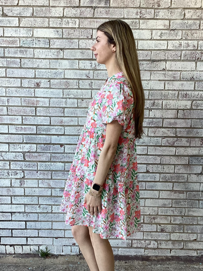 9467E Grace & Emma Water Color Floral Dress