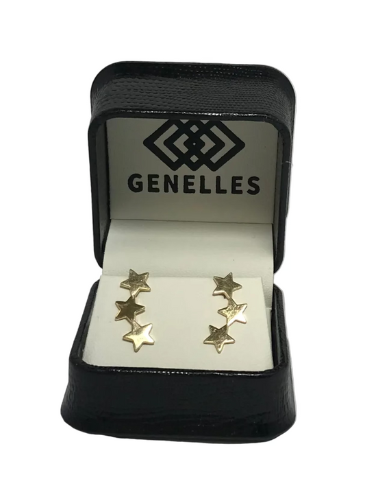 U 39279 14K Yellow Gold Dangle Star Earrings