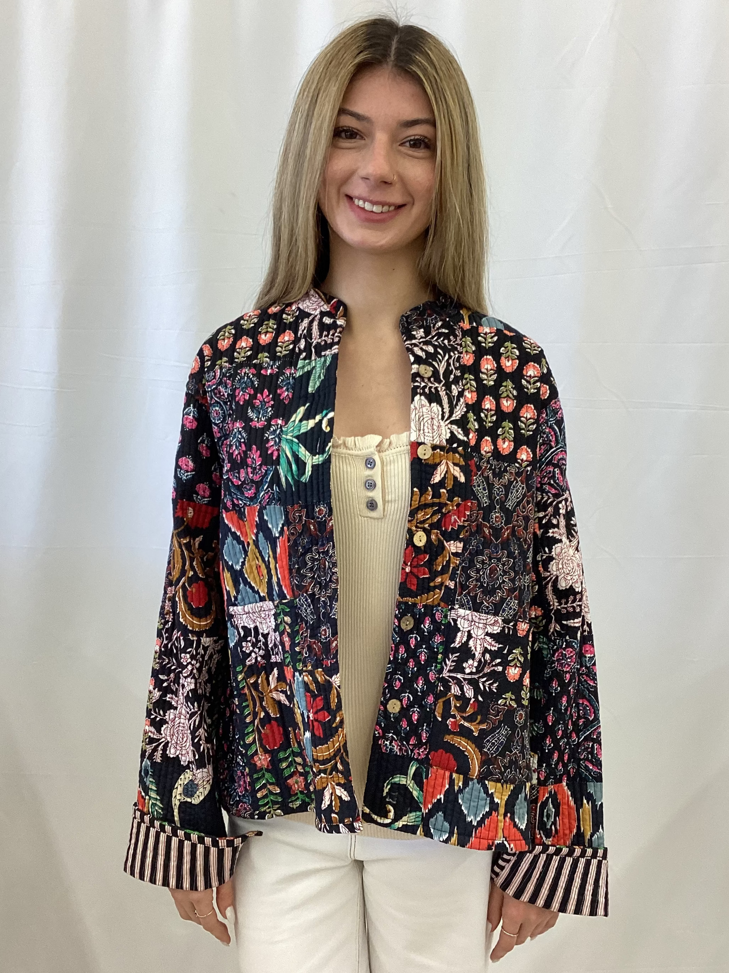 JK4500 Black Floral Jacket