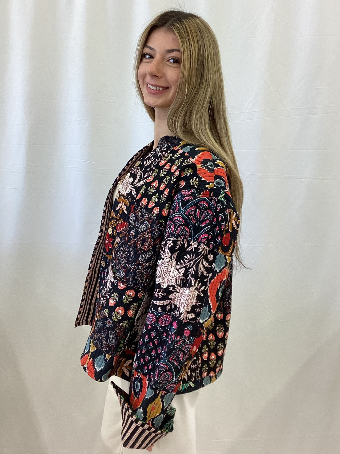 JK4500 Black Floral Jacket