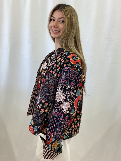 JK4500 Black Floral Jacket