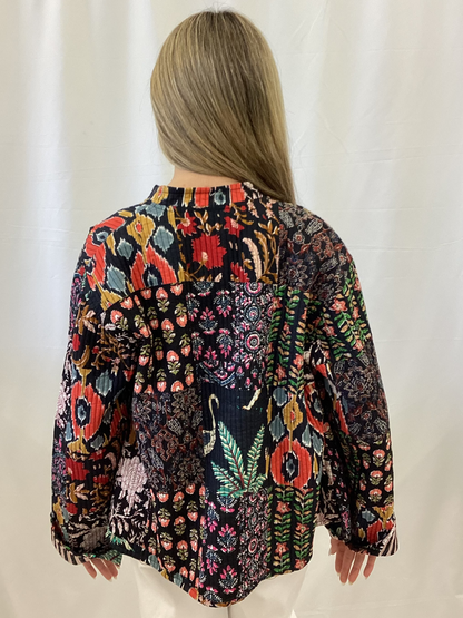 JK4500 Black Floral Jacket