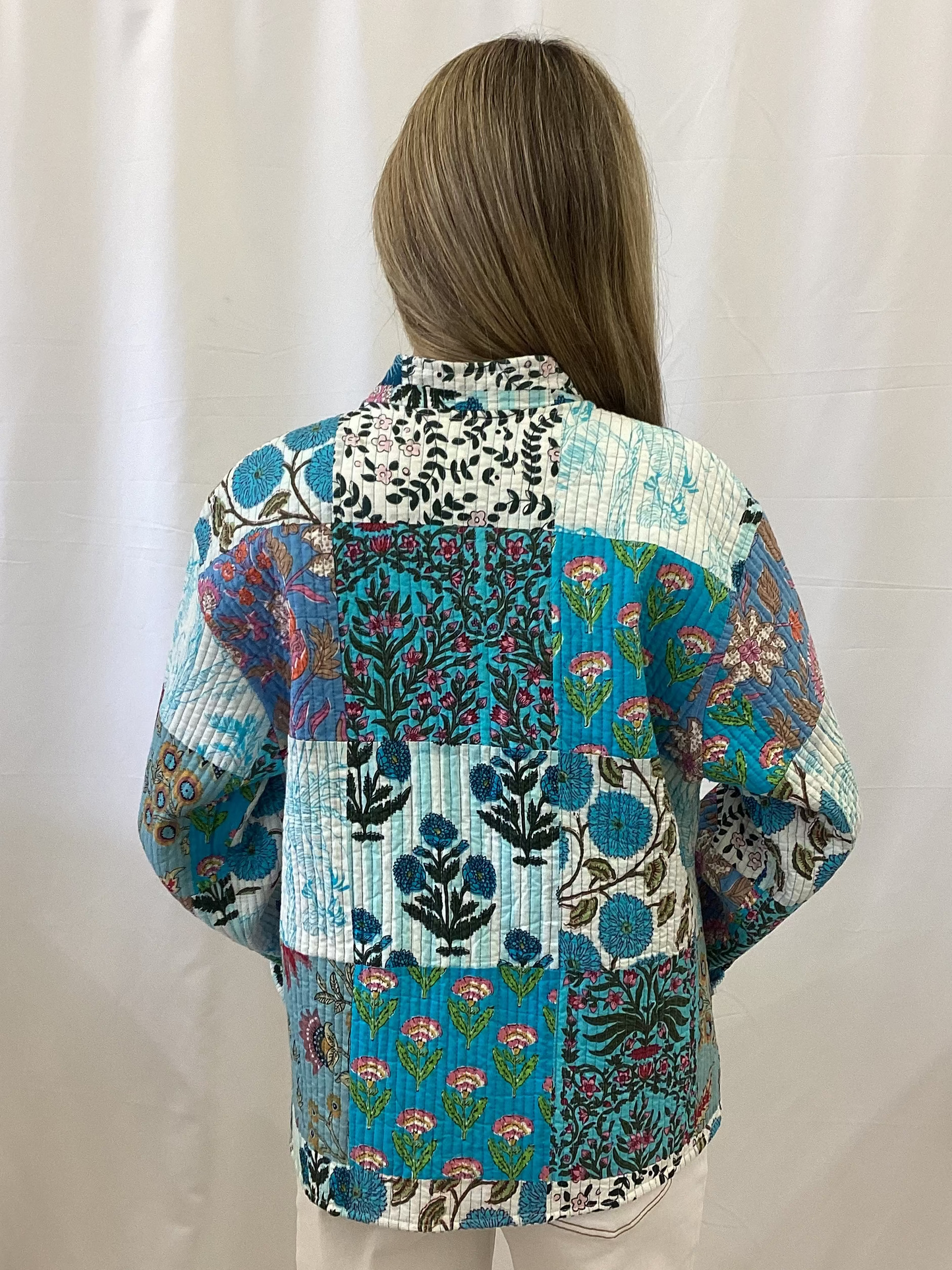 JK4500 Turquoise Pink Floral Jacket