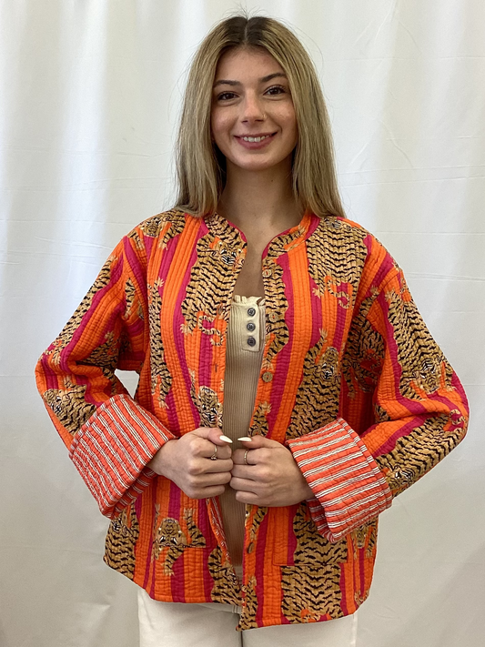 JK4500 Pink & Orange Tiger Jacket