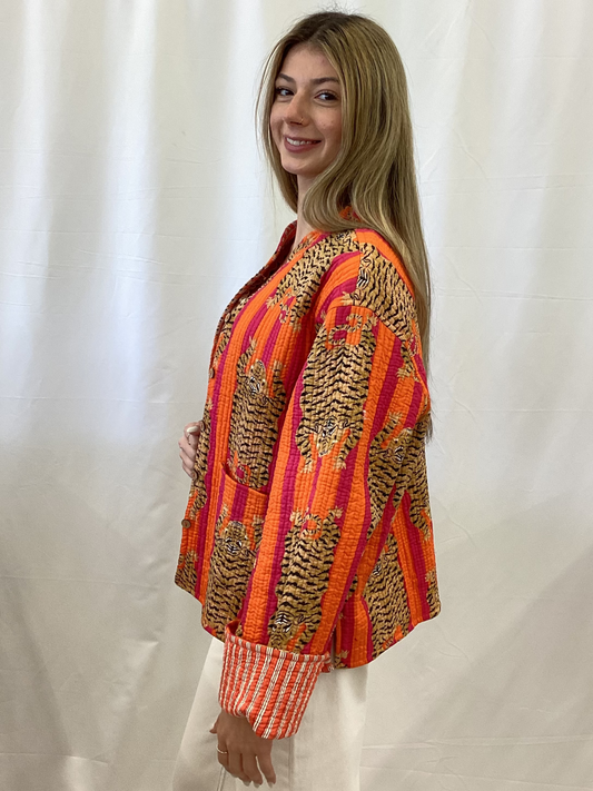 JK4500 Pink & Orange Tiger Jacket
