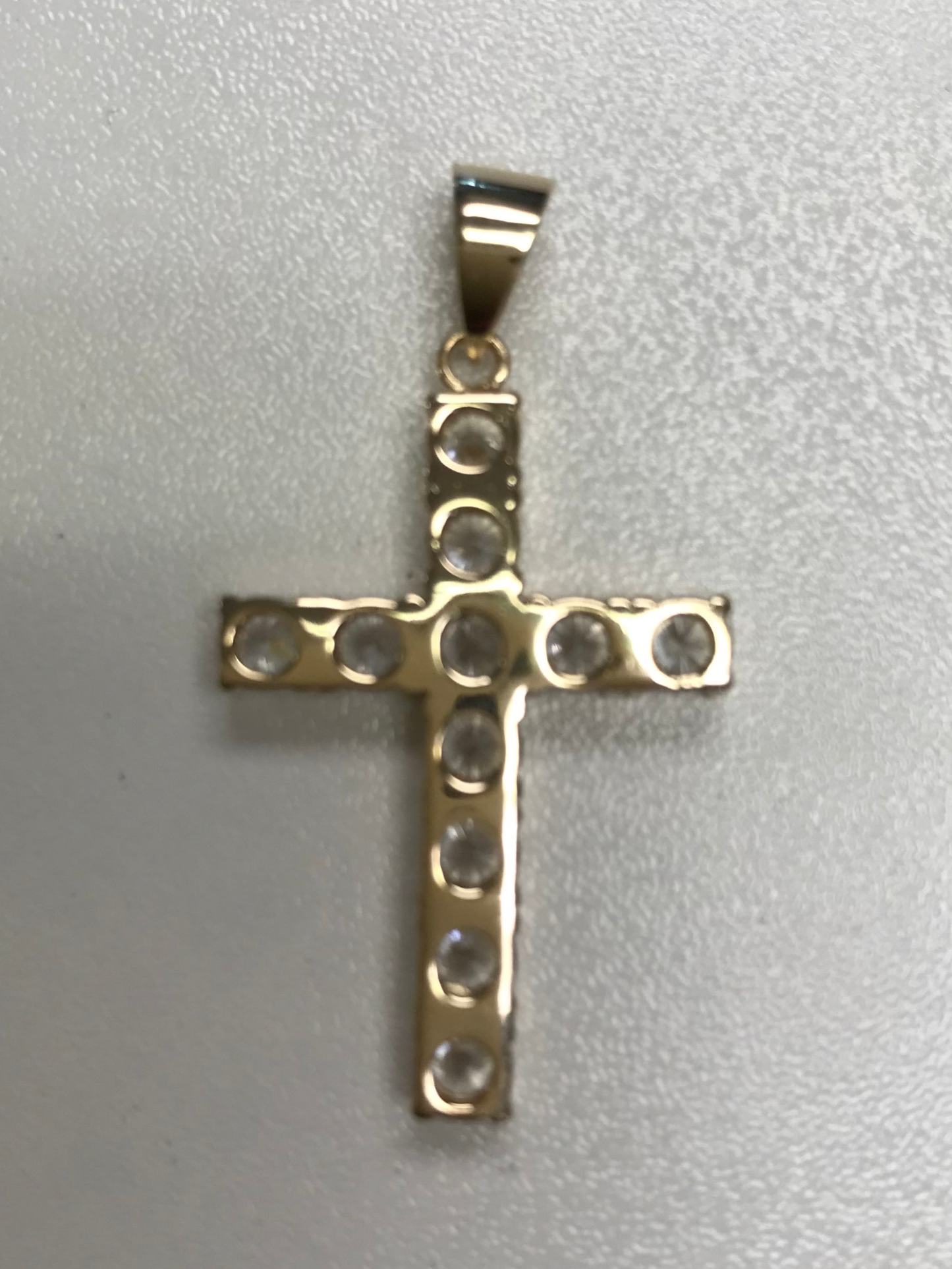 Gold Plated Sterling Silver CZ Cross Pendant