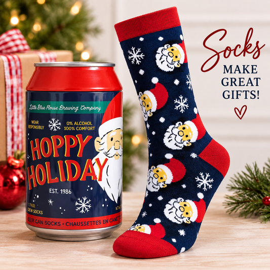 BC1SATA002 Hoppy Hoildays Beer Can Socks 0