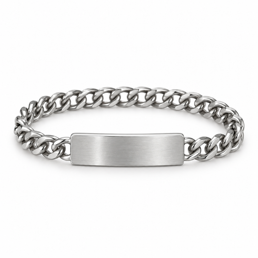 070886 Spiedel Medilog Jr ID Cuban Bracelet Stainless Steele 6.5" 0