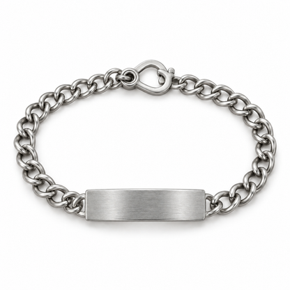 070886 Spiedel Medilog Jr ID Cuban Bracelet Stainless Steele 6.5" 0