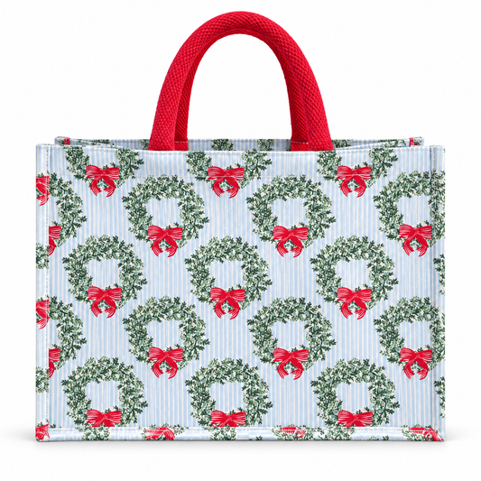 77577 Mary Square Classic Market Shopper Wreath & Ribbon Tote 0