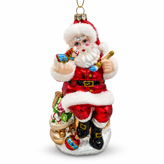 MX197975 Ganz Santa Rocking Horse Ornaments Glass 0