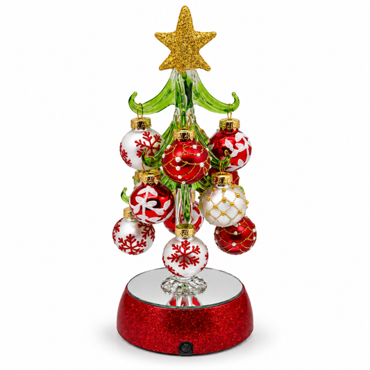 EX29028 Ganz Light Up Christmas Tree includes 12 Ornaments Glass 0