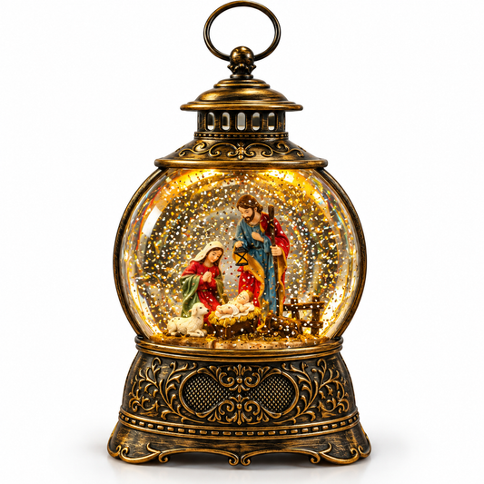 MX197868 Ganz LED Shimmer Holy Family Battery Operated/Plug-in Snow Globe 0