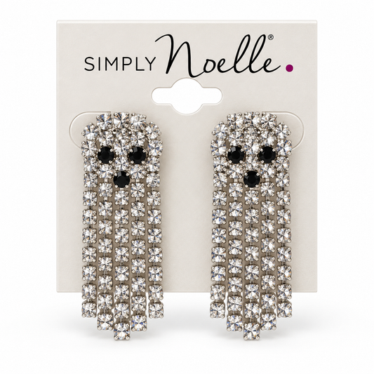FEAR429 Simply Noelle Halloween Ghost Rhinestone Fashion Earrings 0