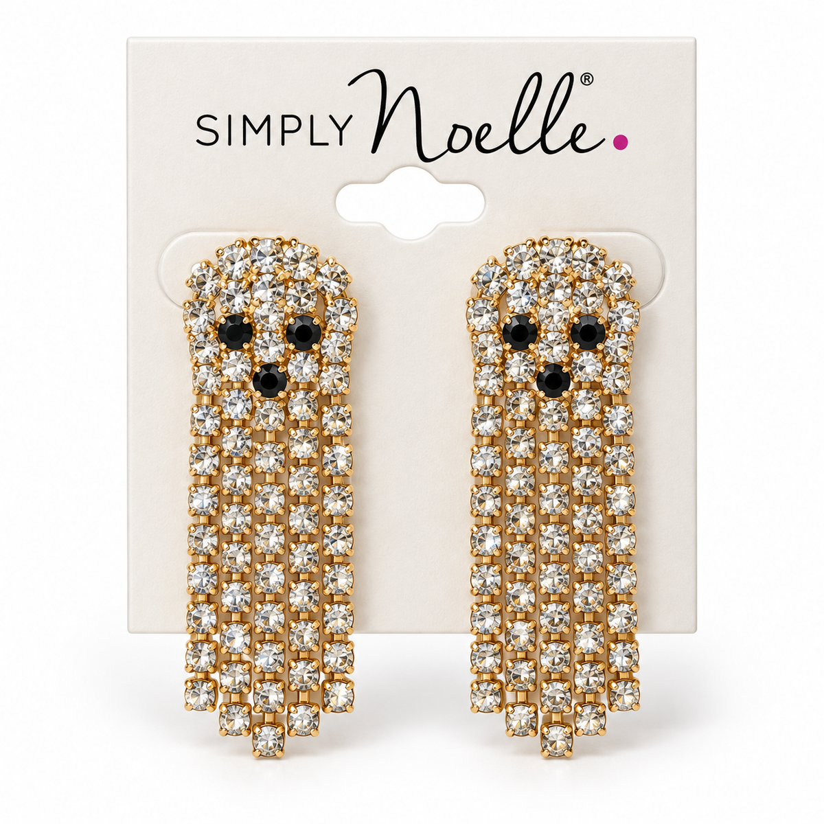 FEAR429 Simply Noelle Halloween Ghost Rhinestone Fashion Earrings 0