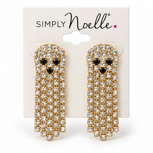 FEAR429 Simply Noelle Halloween Ghost Rhinestone Fashion Earrings 0