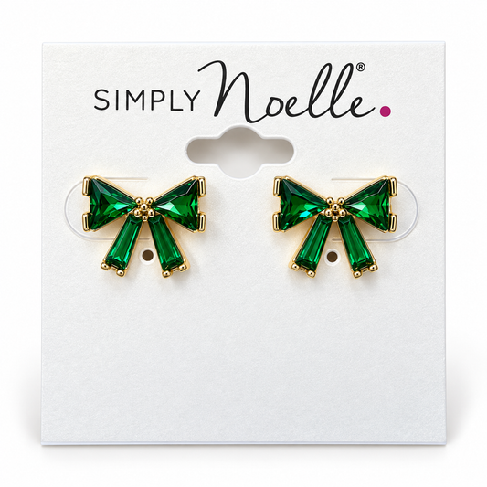 FEAR443 Simply Noelle Holiday Crystal Bow Fashion Earrings 0