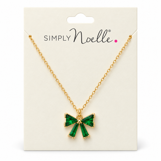 FNECK443 Simply Noelle Holiday Crystal Bow Fashion Necklace Gold Tone 0