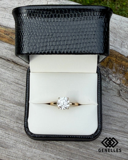B-R-017847 14K Yellow Gold 2.04CT Lab Grown Round Cut Diamond Solitaire w Hidden Halo 0