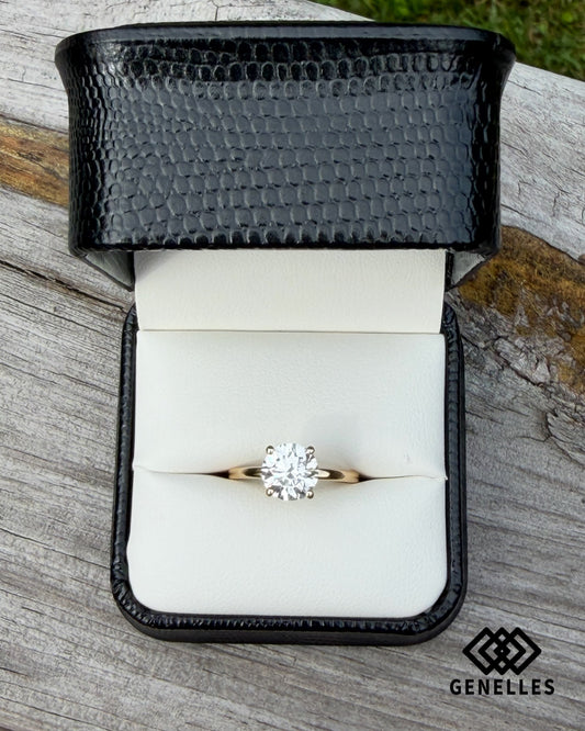 B-R-017847 14K Yellow Gold 2.04CT Lab Grown Round Cut Diamond Solitaire w Hidden Halo 0