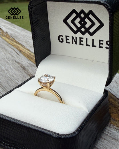 B-R-017847 14K Yellow Gold 2.04CT Lab Grown Round Cut Diamond Solitaire w Hidden Halo 0