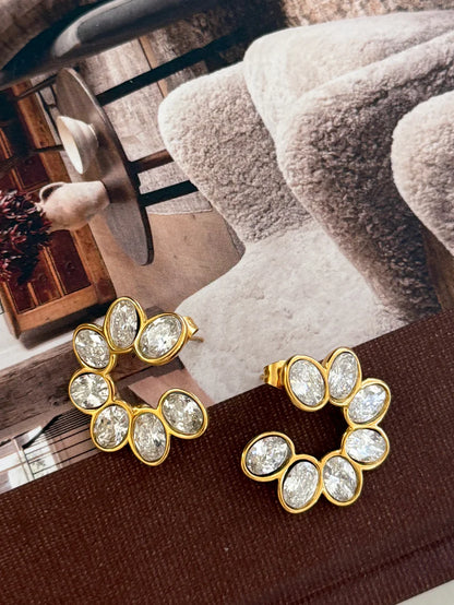 400017 Chansutt Pearls Serena Gold Earrings 18k Gold Plated Stainless Steel Water Resistant Lifetime Warranty