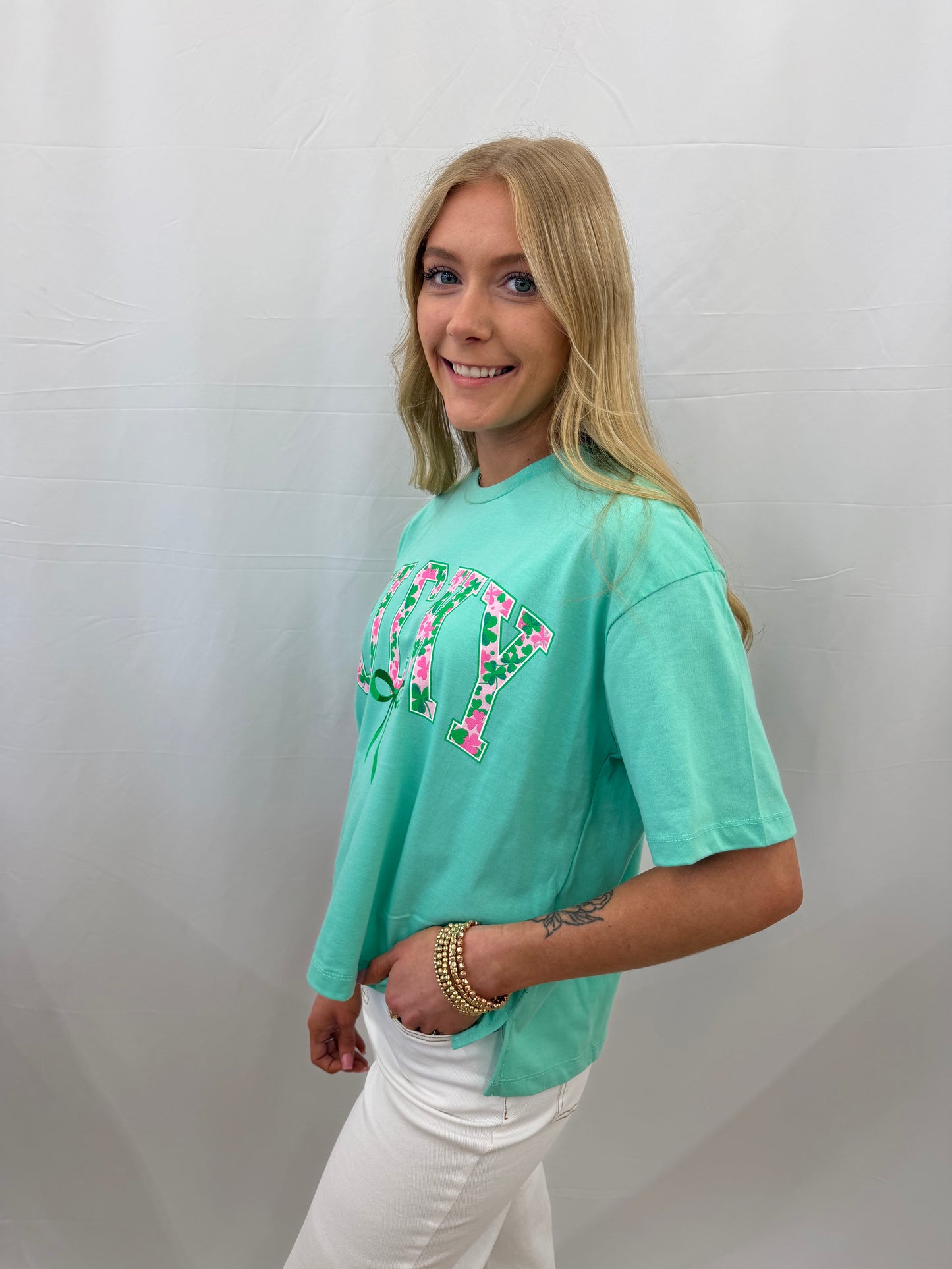 RDG61932AYW Royce Lucky Bow Oversized Top