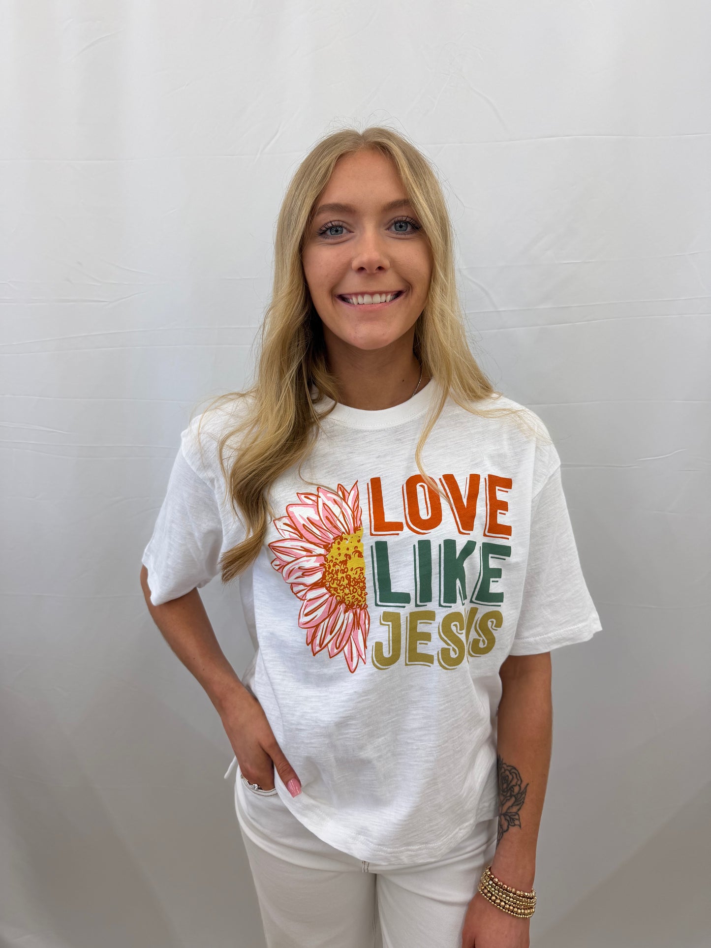 RDG61933LLU Royce Love Like Jesus White Cropped Top