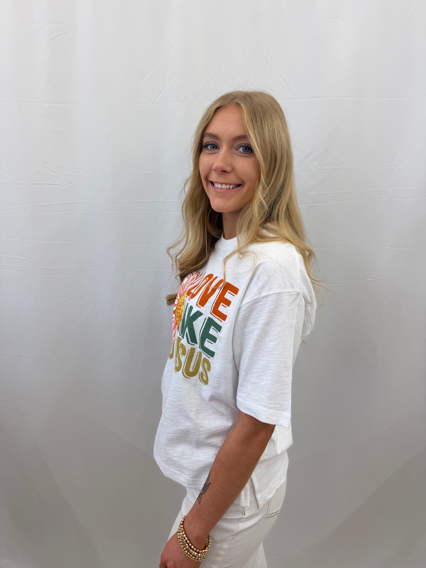 RDG61933LLU Royce Love Like Jesus White Cropped Top