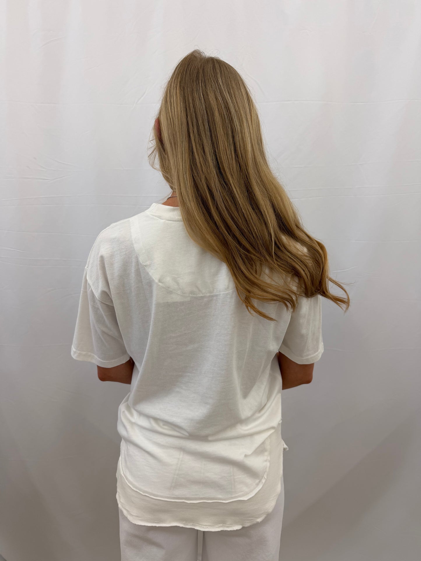 RDG61W11 Royce Pray Sip Repeat Ivory Hi Lo Ivory Hi Lo Poncho Tee