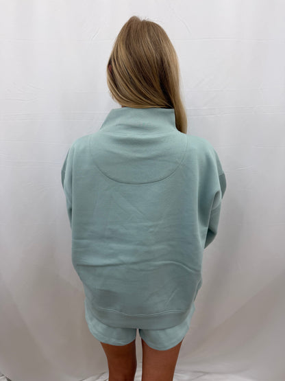 RDG65429SLD Royce "Lingo" Long Sleeve Mock Crew Mist Oversized Fleece