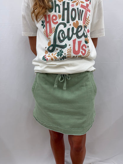 RDG68A98SLD Royce Duo Melange Fleece Skort Sage