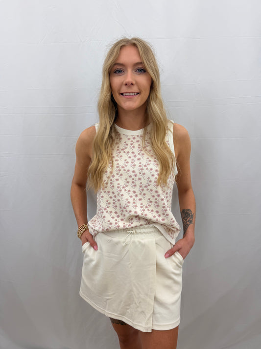 PP-0126-SKRT-LNGE-WRP-PEARL Simply Southern Lounge Wrap Skort in Pearl