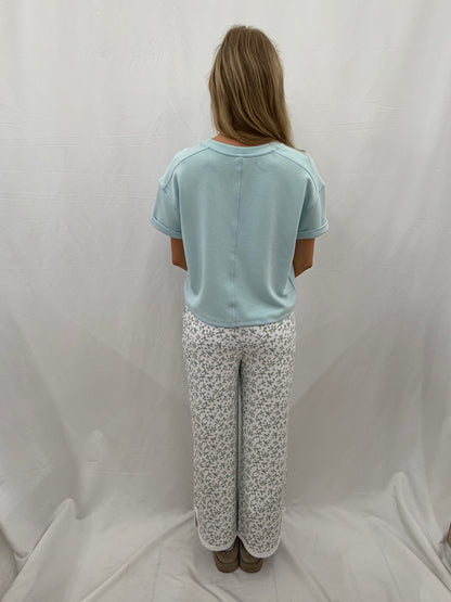 PP-0126-PNT-PNTCK-ROBFLR Simply Southern Robin Egg Floral Pants