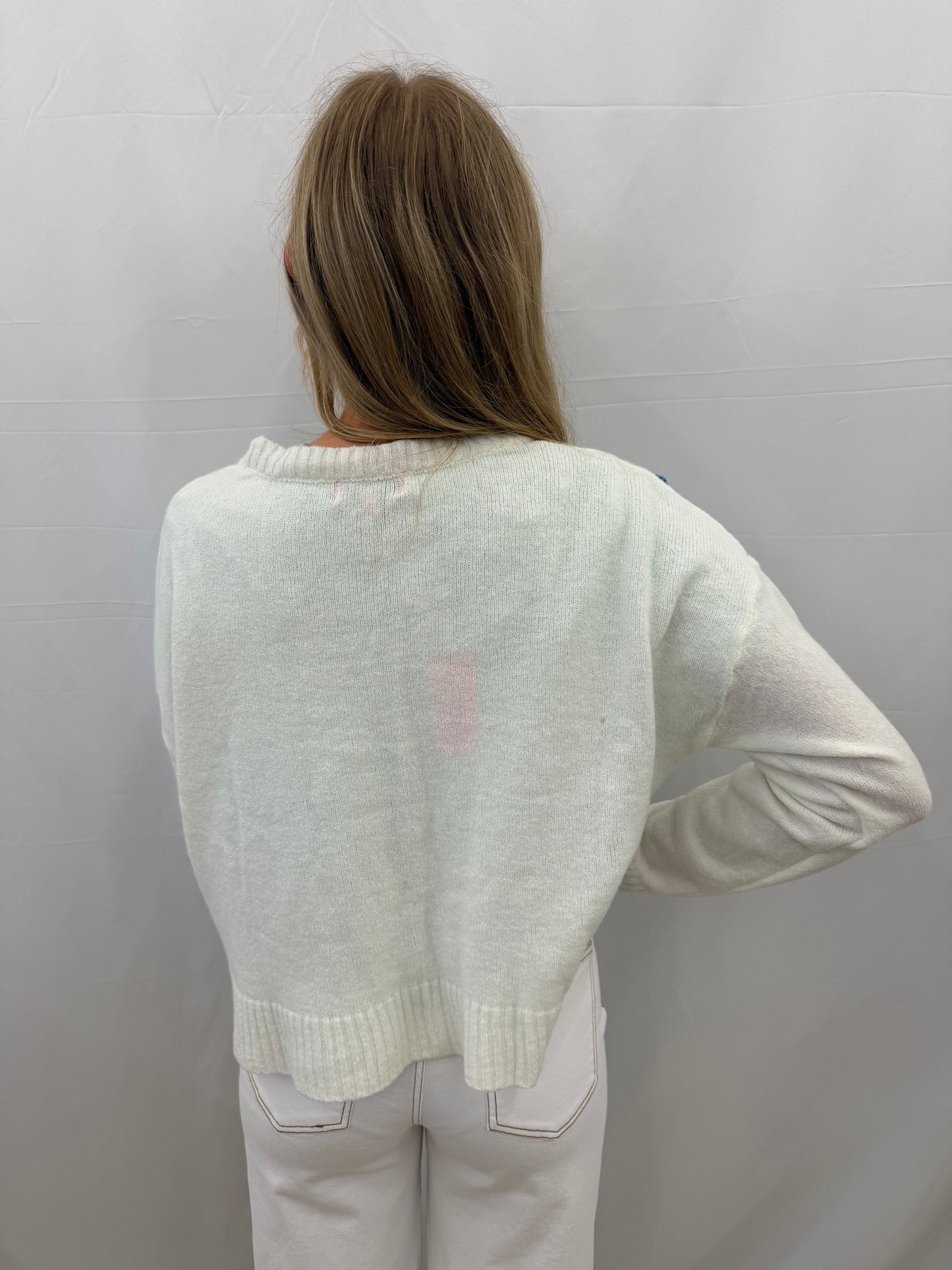 PP-0126-CRD-FLW Simply Southern Floral Tie Cardigan in Cream