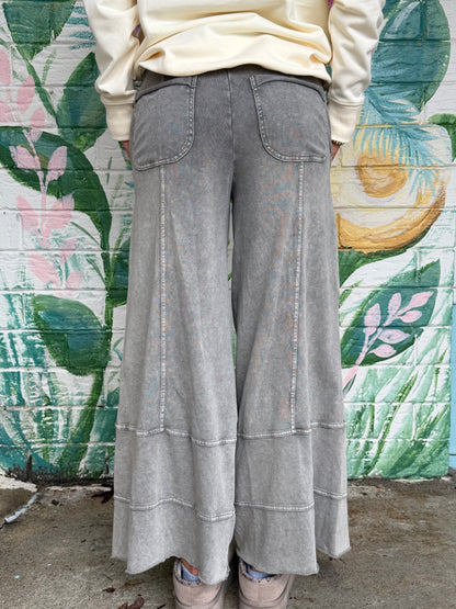 Easel Trendy Tales Wide Leg Ginny Pants Ash