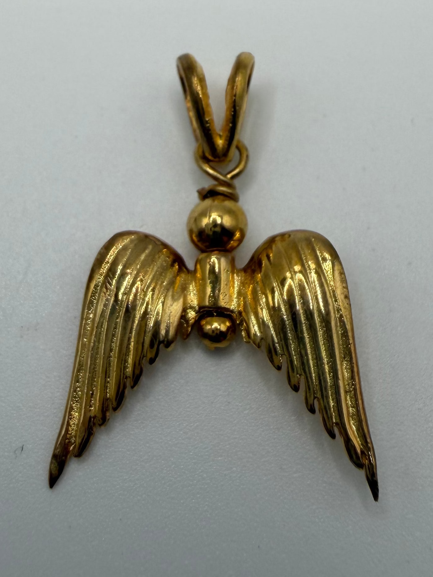 HNC868 Gold Plated Sterling Silver Angel Wing Charm